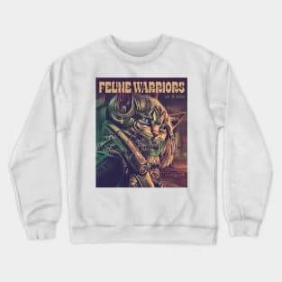 Feline Warriors in 8 bits Crewneck Sweatshirt